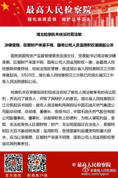 蔣潔敏被公訴 蔣潔敏被公訴